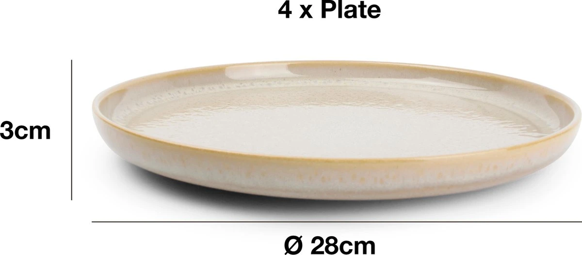 Salt&Pepper Tabo Beige - Serviesset - 4 Persoons - 12 Delig - Crème/Beige 4 Salt&Pepper Tabo Beige - Serviesset - 4 Persoons - 12 Delig - Crème/Beige - Afbeelding 2