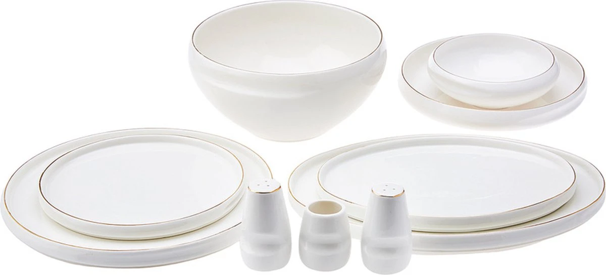 Karaca -Streamline- Sunset Gold -59-delig Porseleinen Servies Voor 12 Personen 6 Karaca -Streamline- Sunset Gold -59-delig Porseleinen Servies Voor 12 Personen - Afbeelding 4