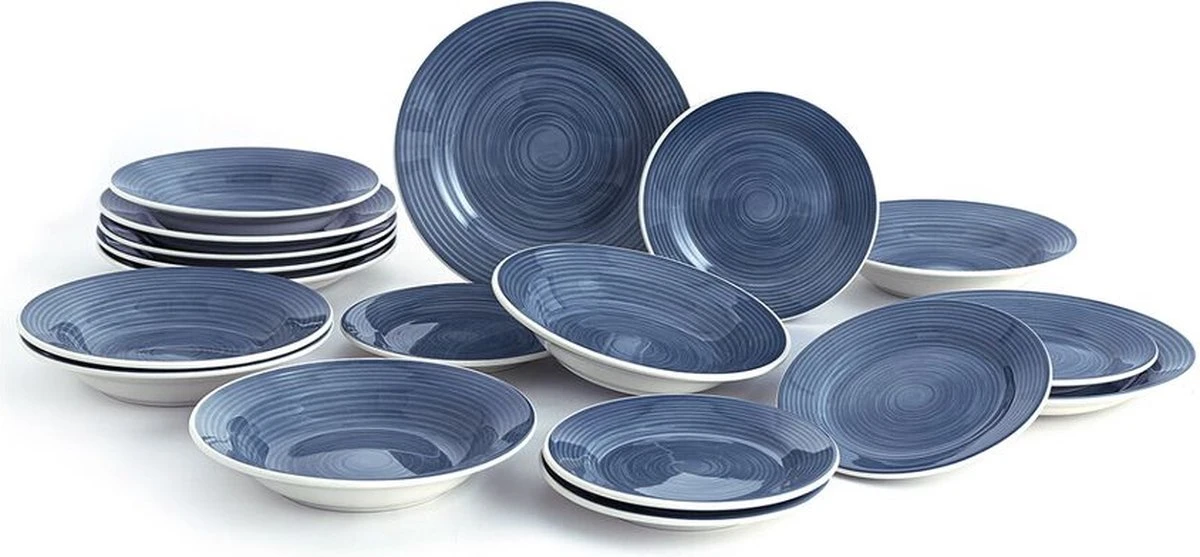 18-delige Serviesset Van Oxford (blauw) 3 18-delige Serviesset Van Oxford (blauw)