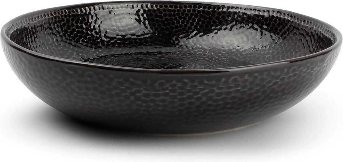 GLAMOMAX'S Choice - Serviesset Black Mielo - Inclusief Koperkleurig Bestekset - 4 Persoons - Aardewerk - Zwarte Borden - Dinerborden - Bordenset 6 GLAMOMAX'S Choice - Serviesset Black Mielo - Inclusief Koperkleurig Bestekset - 4 Persoons - Aardewerk - Zwarte Borden - Dinerborden - Bordenset - Afbeelding 4