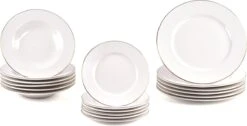 LeRijn® Serviesset Deventer 6 Persoons - 18 Delig - Licht Crème Wit Met Gouden Rand En Motief - Dinerborden - Soepborden - Dessertborden - Borden Servies - Bordenset -Brita Shop 1200x612 1