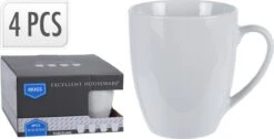 Excellent Houseware Set Van 4x Stuks Bekers/mokken Wit 380 Ml Van Porselein - Melkbekers 12 Excellent Houseware Set Van 4x Stuks Bekers/mokken Wit 380 Ml Van Porselein - Melkbekers -Brita Shop 1200x612