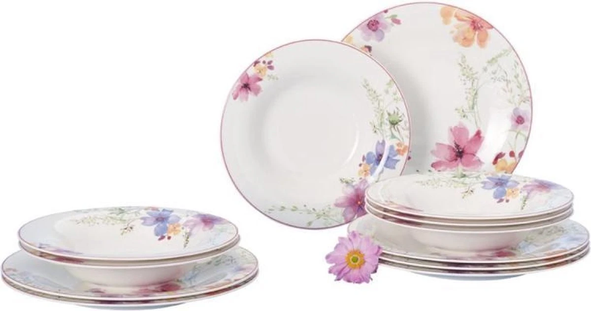 Villeroy & Boch Mariefleur Basic Dinerset 12-delig - Porselein 3 Villeroy & Boch Mariefleur Basic Dinerset 12-delig - Porselein