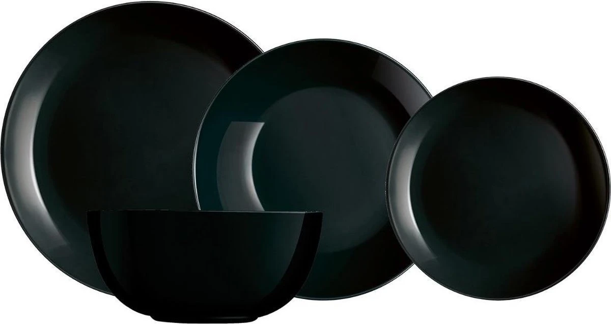 Luminarc Diwali Serviesset - 19-delig - 6 Persoons - Zwart 4 Luminarc Diwali Serviesset - 19-delig - 6 Persoons - Zwart - Afbeelding 2