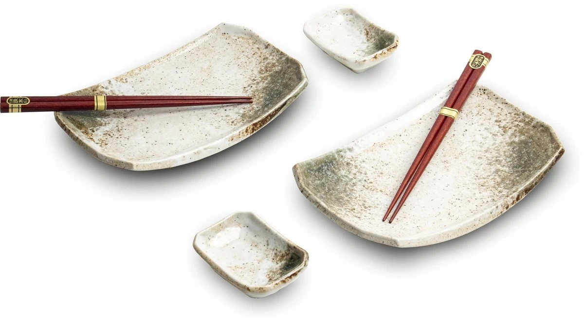 Edo Japan | HIKARI | Japanse Sushi Servies Set | 6-Delig | 2 Persoons | In Geschenkdoos 4 Edo Japan | HIKARI | Japanse Sushi Servies Set | 6-Delig | 2 Persoons | In Geschenkdoos - Afbeelding 2