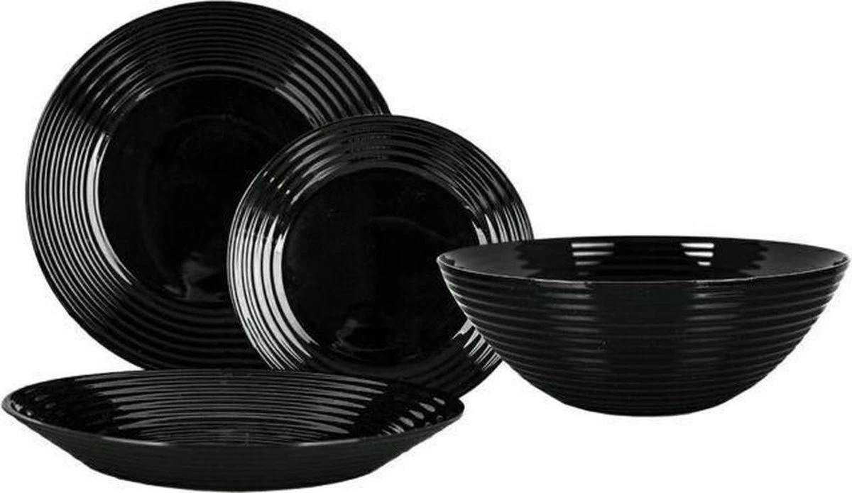 Luminarc Harena Serviesset - Zwart - 19-delig - 6 Persoons 4 Luminarc Harena Serviesset - Zwart - 19-delig - 6 Persoons - Afbeelding 2