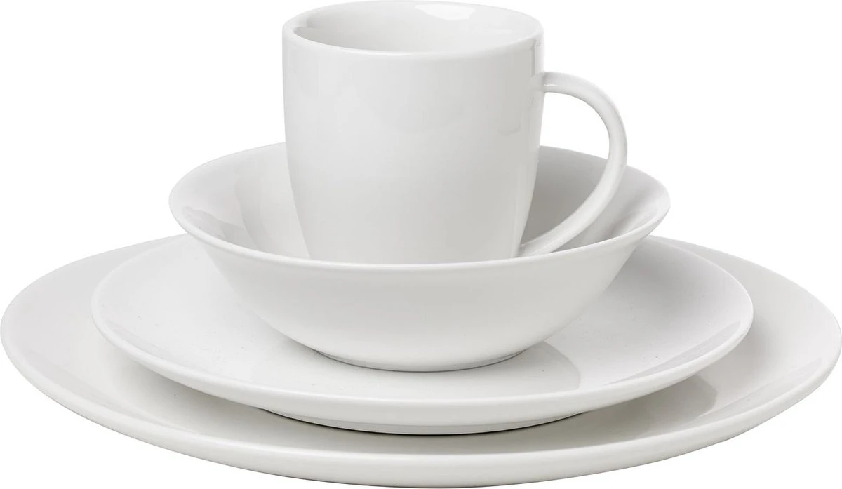 Vtwonen Serviesset - Wit - Porselein - 16-Delig 6 Vtwonen Serviesset - Wit - Porselein - 16-Delig - Afbeelding 4