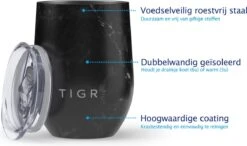 TIGR The Combo - Voordeelset Minimalist Thermosfles En Cup Warmhoudbeker - 500ml - Zwart Marmer -Brita Shop 1200x710