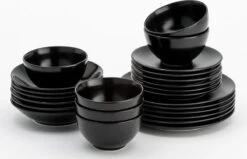 Lite-Body - Serviesset Hermes - 6 Personen - 24 Delig - Rond - Zwart Mat