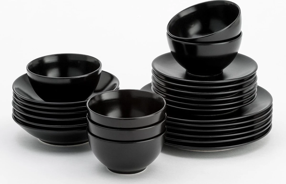 Lite-Body - Serviesset Hermes - 6 Personen - 24 Delig - Rond - Zwart Mat 3 Lite-Body - Serviesset Hermes - 6 Personen - 24 Delig - Rond - Zwart Mat