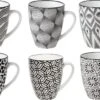 Set Van 12x Stuks Kopjes/bekers Nikko Zwart/wit Print 19 Cl - Koffie/thee Mokken Met Oor -Brita Shop 1200x771