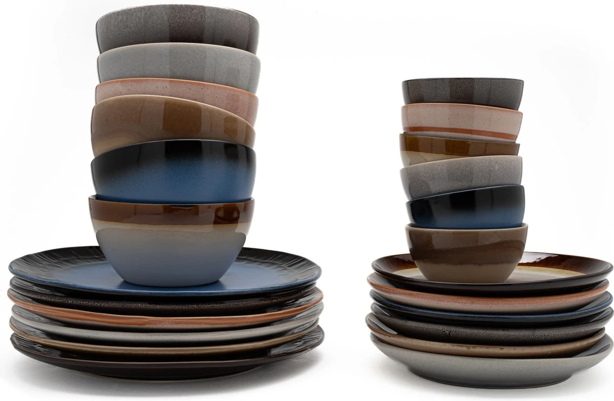 Serviesset 6 Persoons - 24 Delig - Kade 171 - Earth Syle - 6 Personen - Allen Uniek 3 Serviesset 6 Persoons - 24 Delig - Kade 171 - Earth Syle - 6 Personen - Allen Uniek