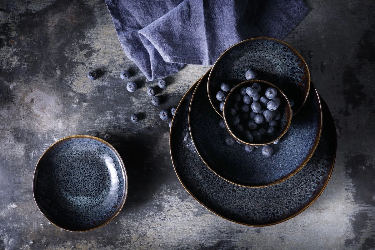 Palmer Serviesset Eccentric Stoneware 6-persoons 24-delig Blauw 4 Palmer Serviesset Eccentric Stoneware 6-persoons 24-delig Blauw - Afbeelding 2