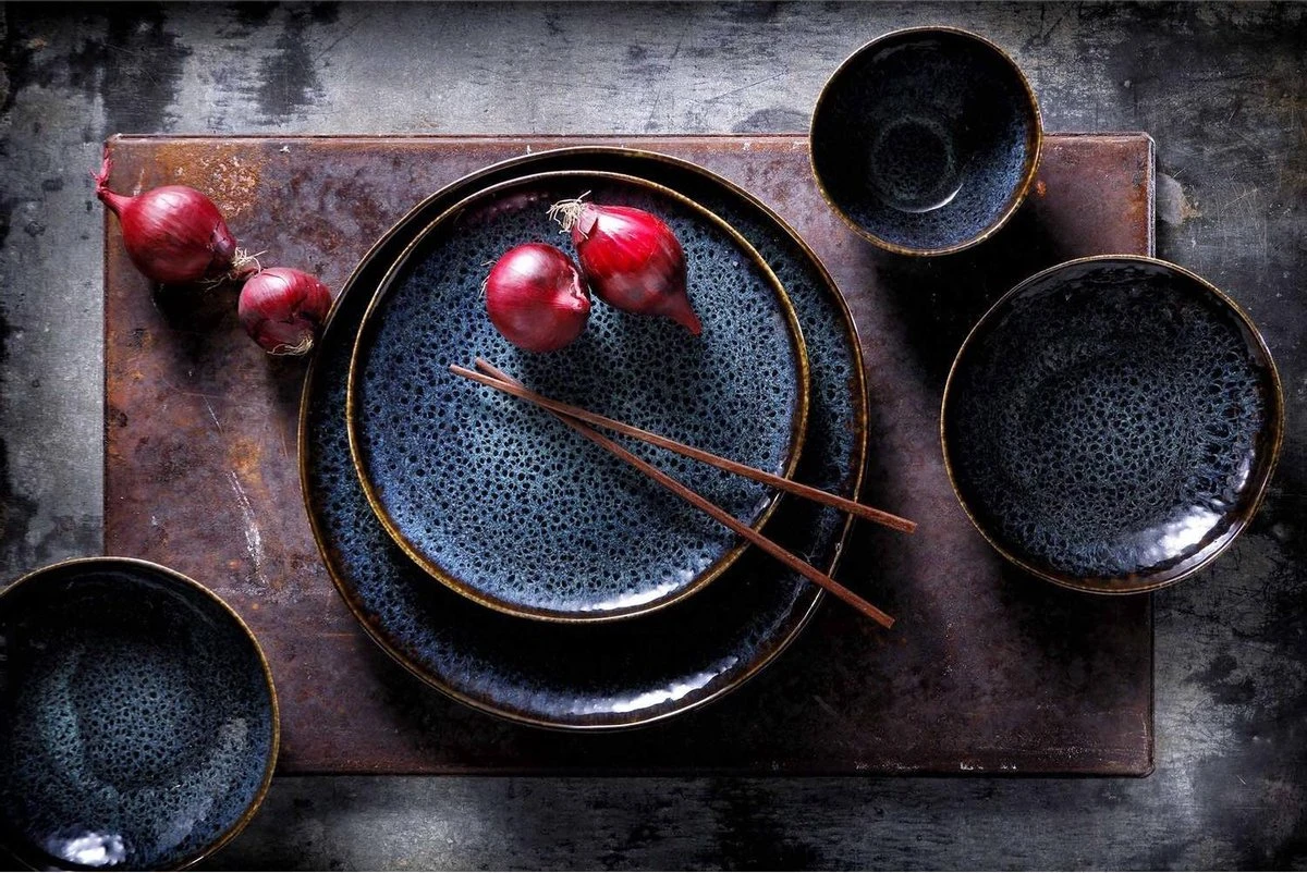 Palmer Serviesset Eccentric Stoneware 6-persoons 24-delig Blauw 10 Palmer Serviesset Eccentric Stoneware 6-persoons 24-delig Blauw - Afbeelding 8