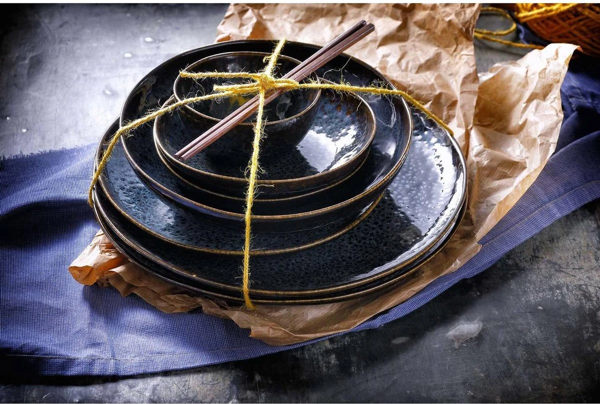 Palmer Serviesset Eccentric Stoneware 6-persoons 24-delig Blauw 11 Palmer Serviesset Eccentric Stoneware 6-persoons 24-delig Blauw - Afbeelding 9