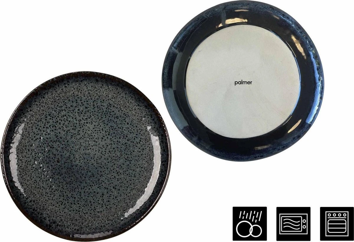 Palmer Serviesset Eccentric Stoneware 6-persoons 24-delig Blauw 8 Palmer Serviesset Eccentric Stoneware 6-persoons 24-delig Blauw - Afbeelding 6