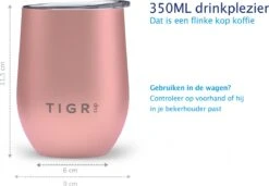 TIGR Cup - Drinkbeker - Thermosbeker - Koffie En Thee - 350ml - Rosé Goud -Brita Shop 1200x833