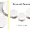 LeRijn® Serviesset Deventer 6 Persoons - 18 Delig - Licht Crème Wit Met Gouden Rand En Motief - Dinerborden - Soepborden - Dessertborden - Borden Servies - Bordenset -Brita Shop 1200x872