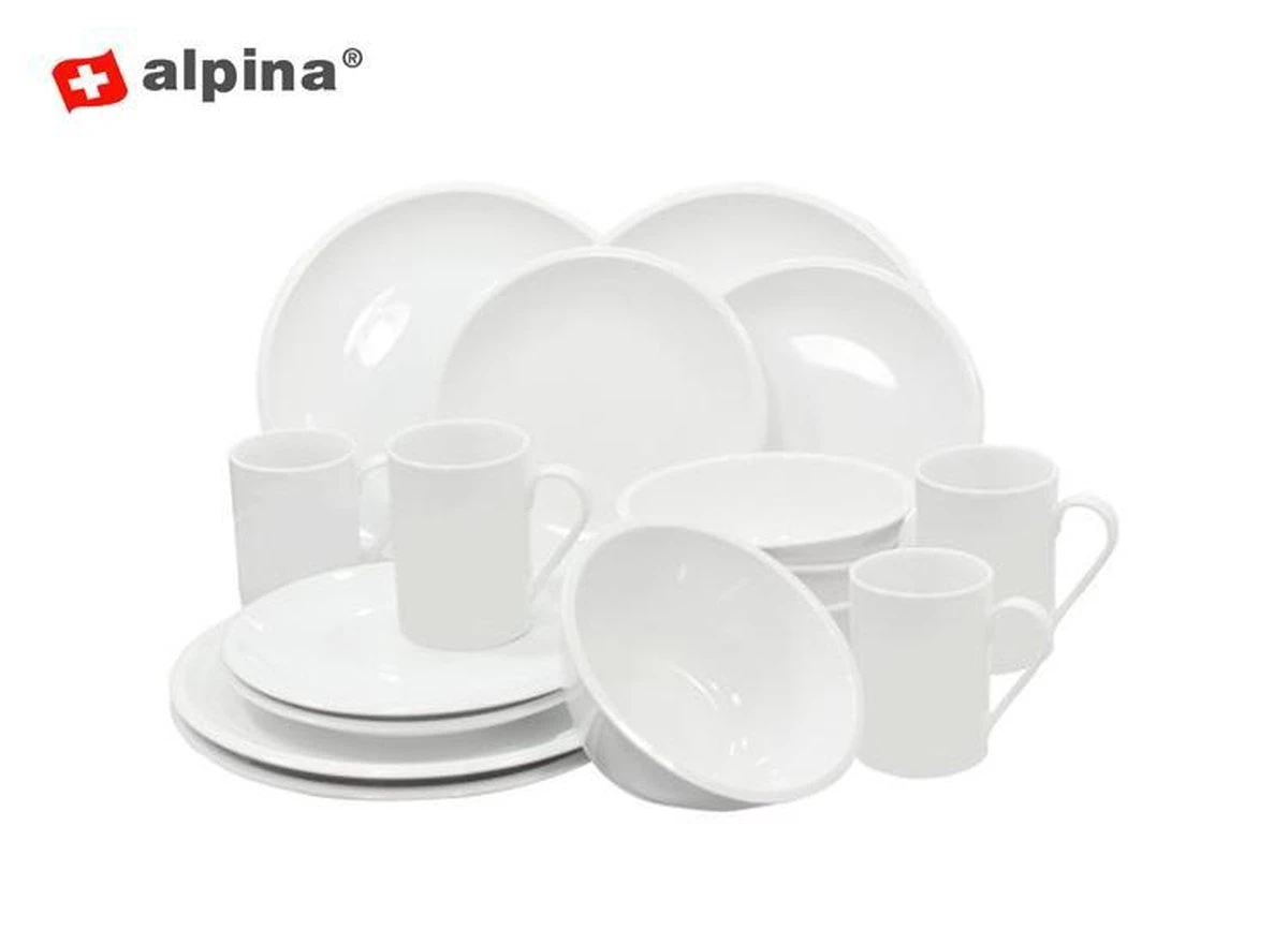 Alpina 16-delige Serviesset - Wit - 4 Personen 4 Alpina 16-delige Serviesset - Wit - 4 Personen - Afbeelding 2