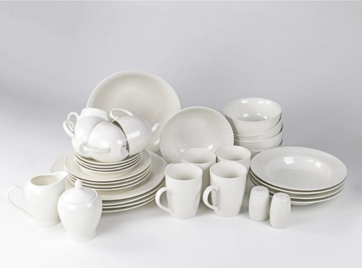 JT Serviesset - Wit - 35delig - 4 Persoons - Luxe Reliëf Design 3 JT Serviesset - Wit - 35delig - 4 Persoons - Luxe Reliëf Design