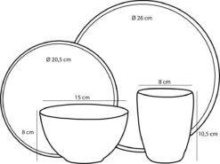 Mica Decorations Tabo Serviesset 4 Persoons - Zwart -Brita Shop 1200x900 46