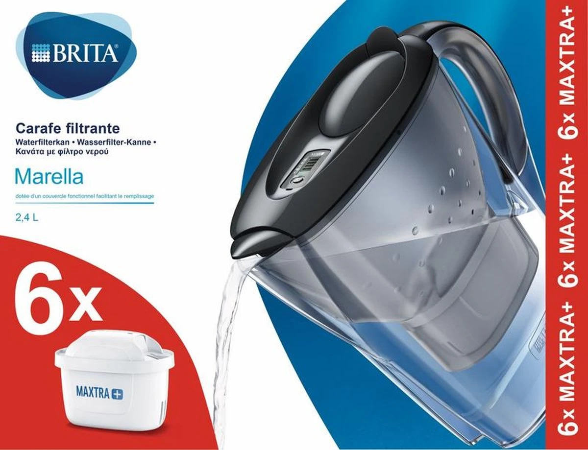 BRITA - Waterfilterkan Marella Cool - Grafiet - 2,4L + 6 MAXTRA+ Waterfilterpatronen 12 BRITA - Waterfilterkan Marella Cool - Grafiet - 2,4L + 6 MAXTRA+ Waterfilterpatronen - Afbeelding 10