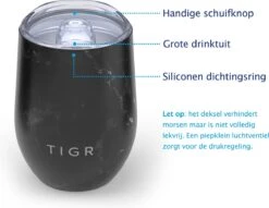 TIGR The Combo - Voordeelset Minimalist Thermosfles En Cup Warmhoudbeker - 500ml - Zwart Marmer -Brita Shop 1200x929