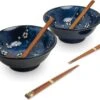 EDO JAPAN - RAMEN BOWL SET/6 2PERS HANA BLAUW O/22CM|H9CM 1 EDO JAPAN - RAMEN BOWL SET/6 2PERS HANA BLAUW O/22CM|H9CM -Brita Shop 1200x957