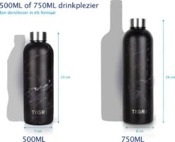 TIGR The Minimalist - Drinkfles - Thermosfles - RVS - 750ml - Zwart Marmer -Brita Shop 1200x974 1