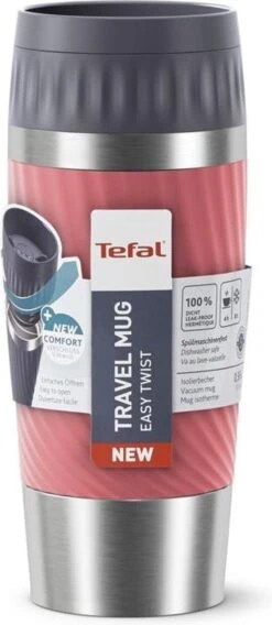 Tefal Travel Mug Easy Twist Thermobeker - Koraalrood - 0,36 Liter -Brita Shop 522x1200