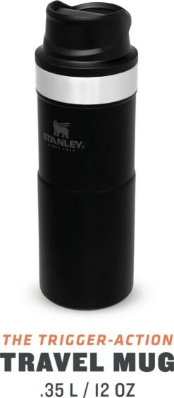 Stanley Trigger-Action Travel Mug 0.35L - Thermosfles - Matt Black -Brita Shop 525x1200