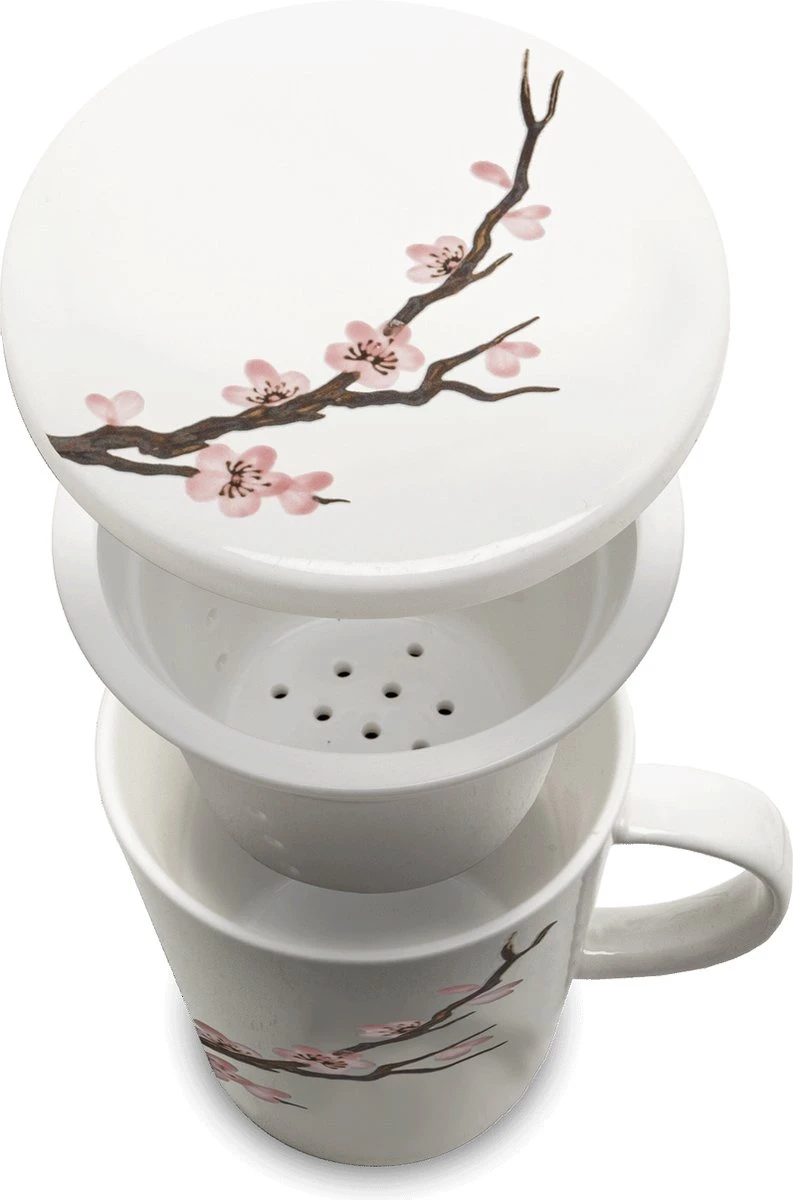 Merkloos Theebeker, Mok Bestaande Uit Kop 300 Ml Met Filter Plus Deksel. 3 Merkloos Theebeker, Mok Bestaande Uit Kop 300 Ml Met Filter Plus Deksel.