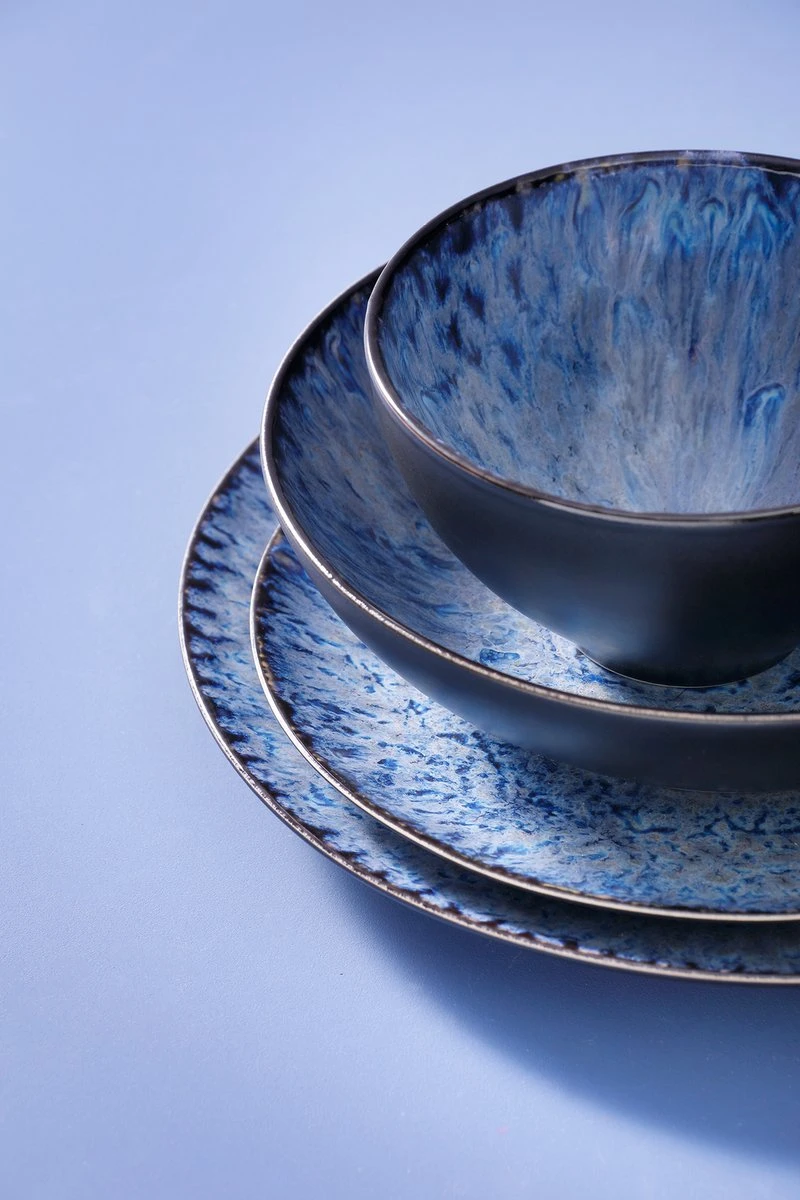 Palmer Serviesset Lester Stoneware 6-persoons 24-delig Zwart Blauw 7 Palmer Serviesset Lester Stoneware 6-persoons 24-delig Zwart Blauw - Afbeelding 5