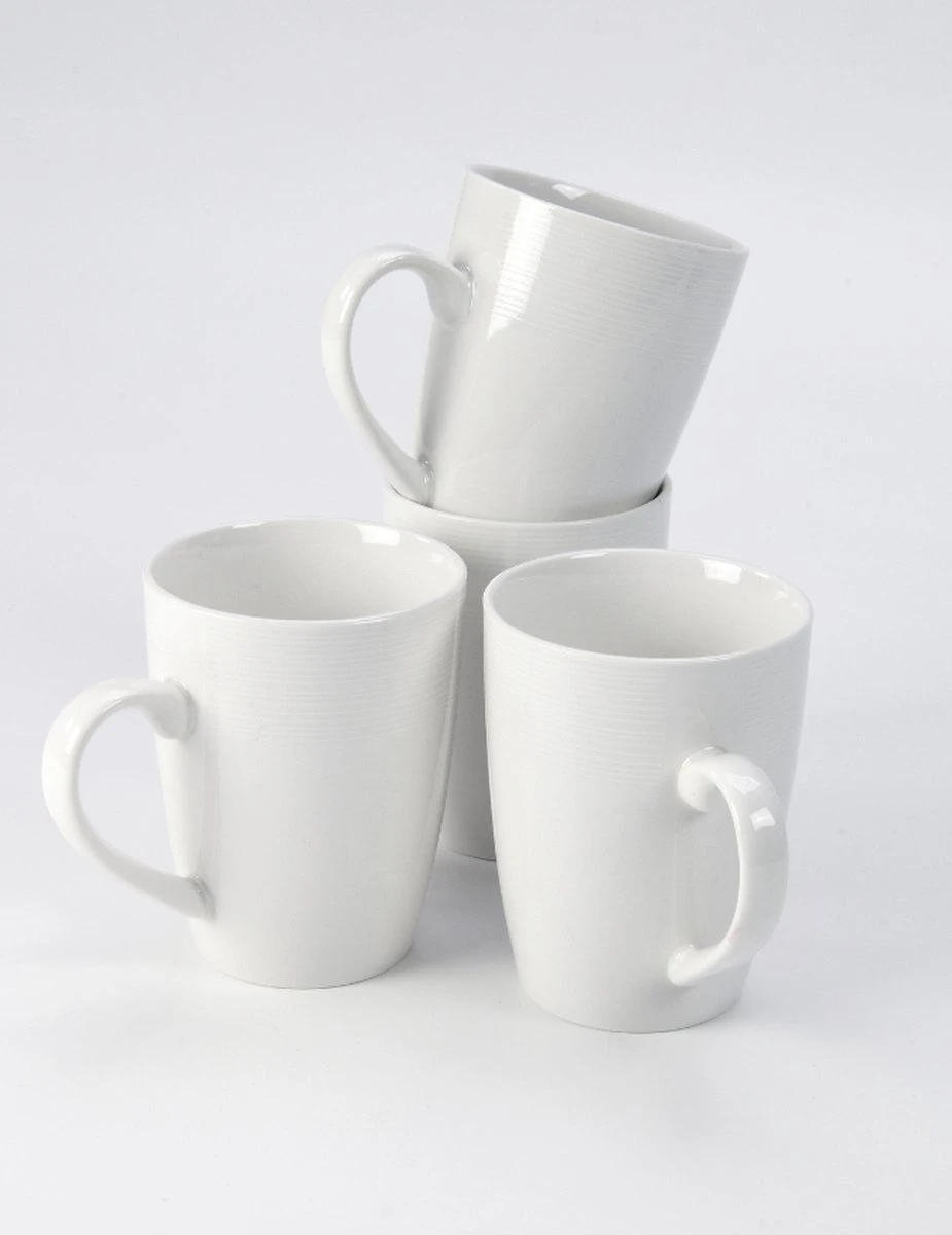 JT Serviesset - Wit - 35delig - 4 Persoons - Luxe Reliëf Design 13 JT Serviesset - Wit - 35delig - 4 Persoons - Luxe Reliëf Design - Afbeelding 11